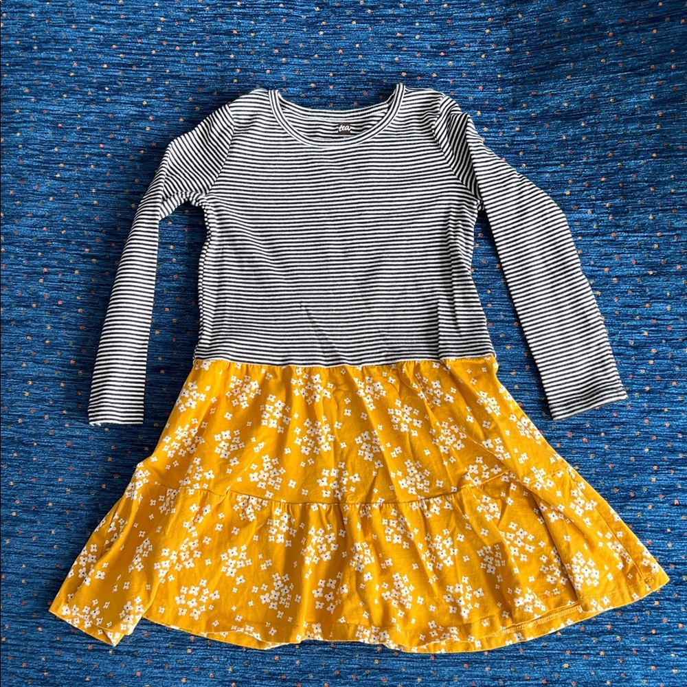 Mini Boden Multicolor Heart & Tea Collection Striped Yellow Floral Dress Bundle - Picture 9 of 14